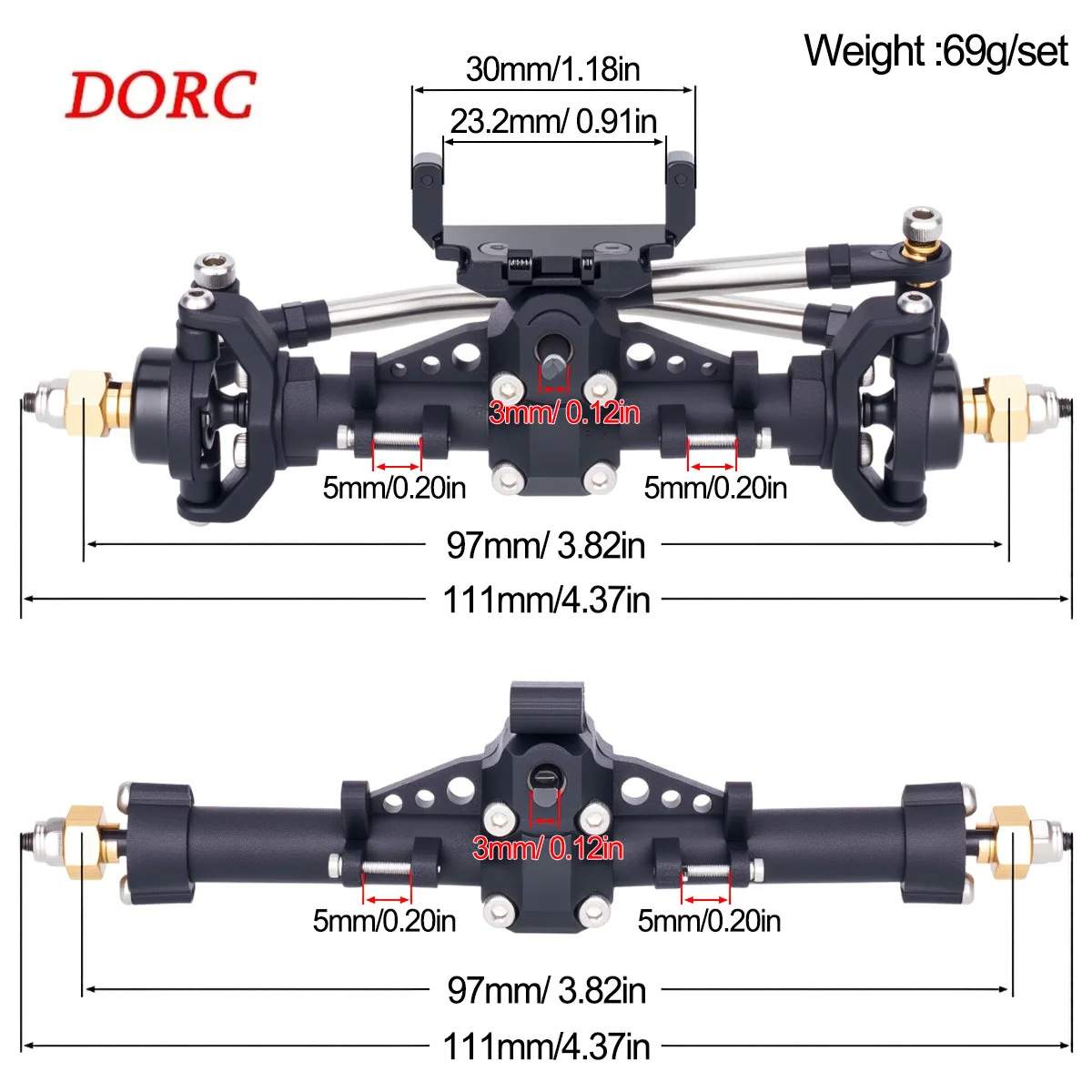 Rc Hobby Crawler - 1 Juego de ejes de plástico