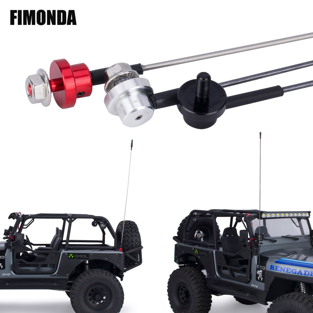 Rc Hobby Crawler - Antena de simulación ajustable de Metal